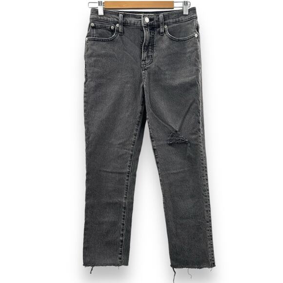 Madewell The Petite Perfect Vintage Jean in Cosner Wash: Knee-Rip Edition Sz 26P - Picture 3 of 15